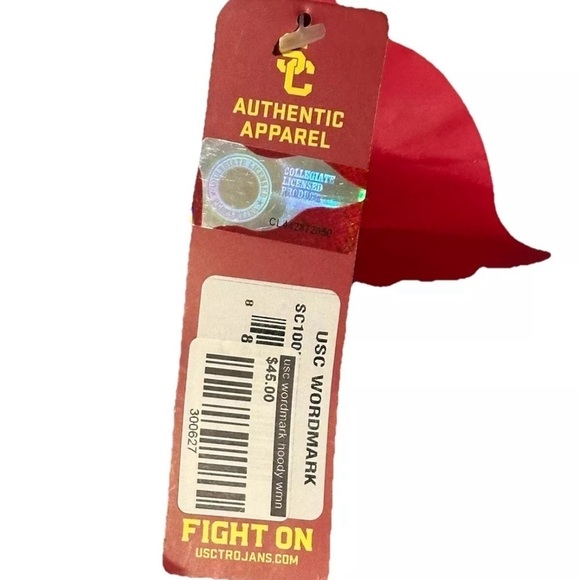 Authentic USC Trojans Women's Gray NWT Athletic Hooded College Hoodie Sweatshirt - Picture 3 of 4